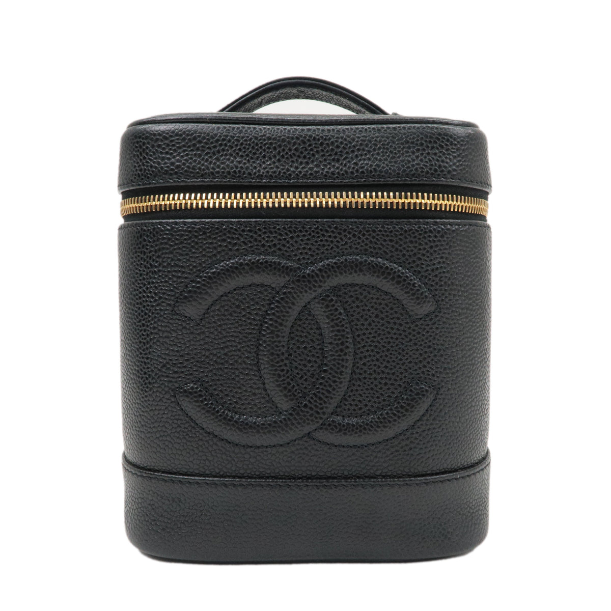 Chanel Caviar Skin Vanity Bag Hand Bag Cosmetic Bag Black A01998