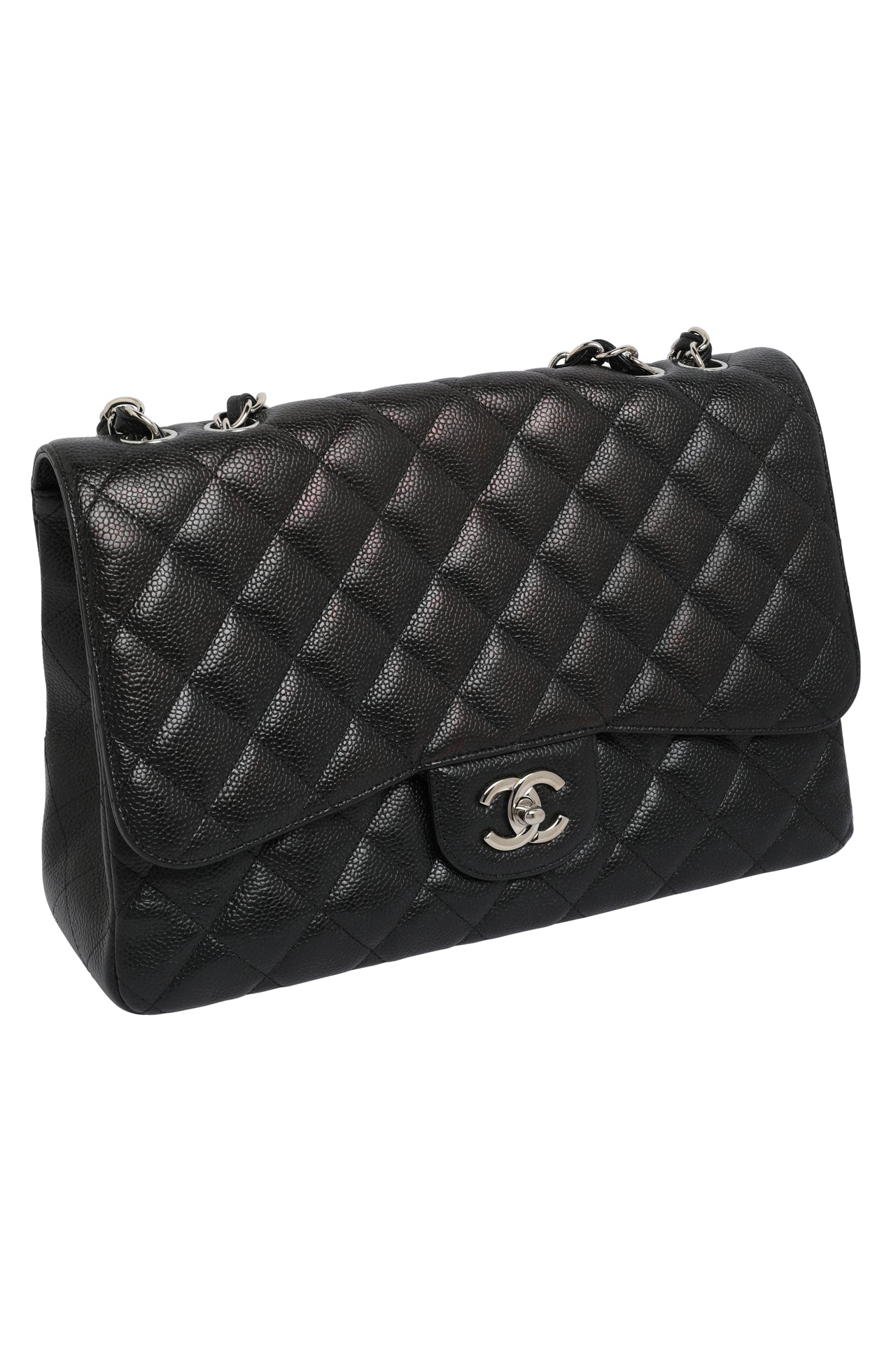 Chanel Flap Large Leather Black Shoulder Bag 3