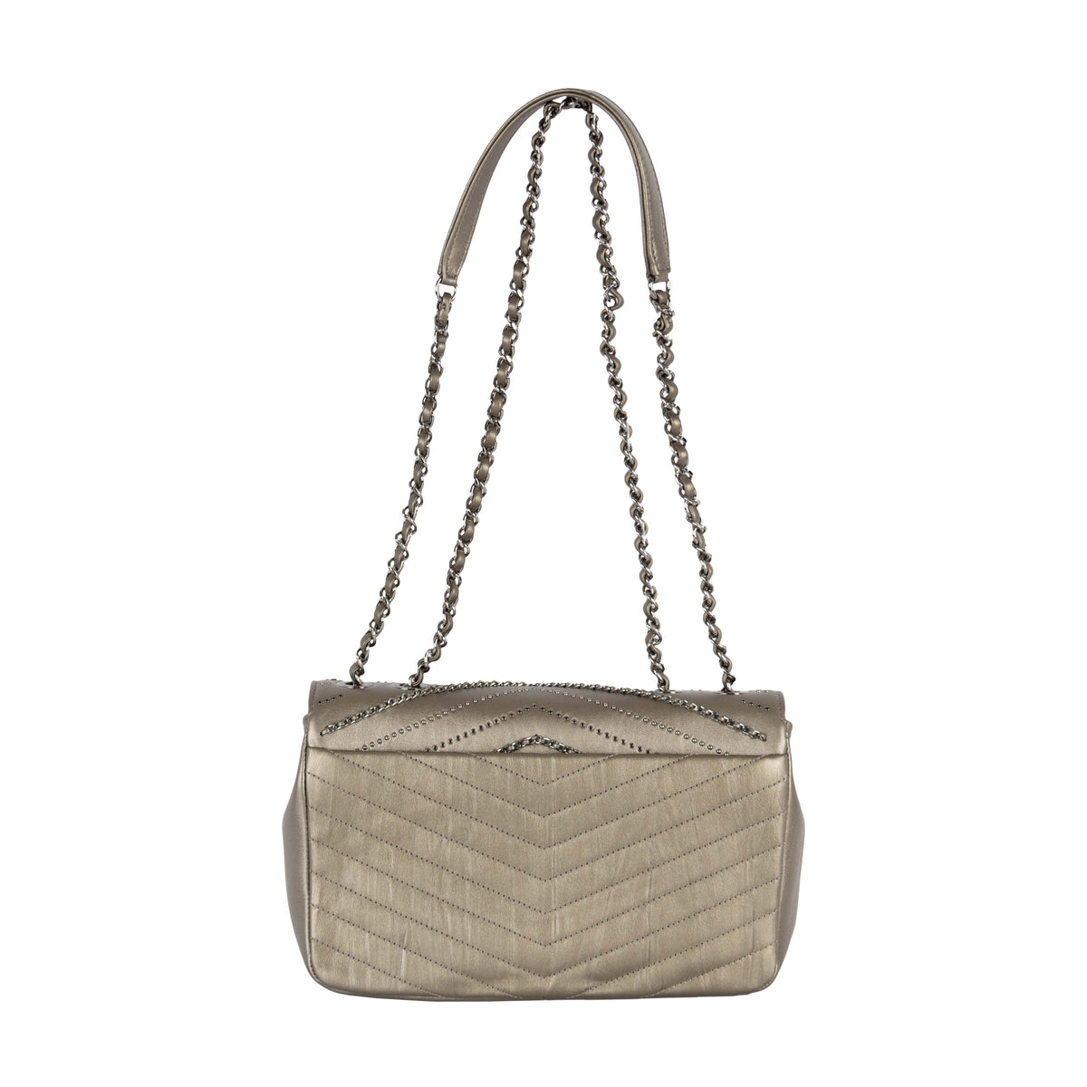 CHANEL Chanel Embelished 'Chain Sequins' Chevron Flap Bag