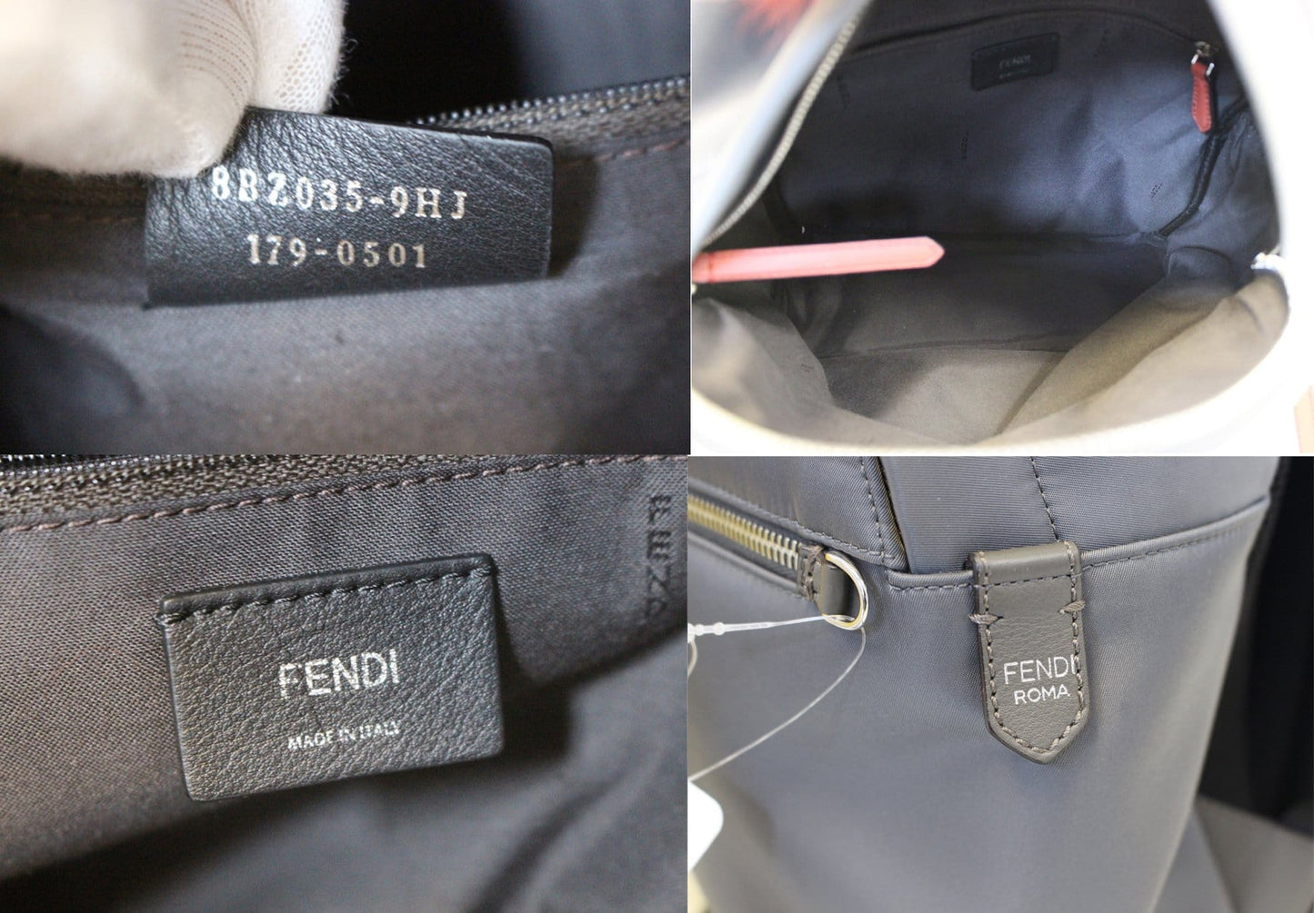 Fendi Monster Eyes Grey Backpack Bag
