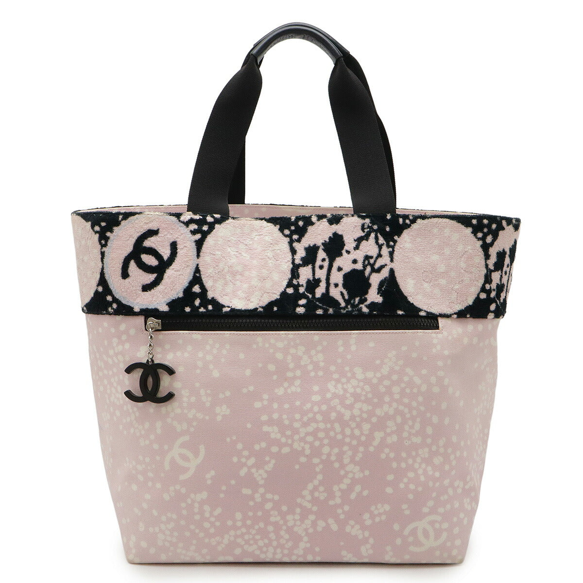 Chanel Canvas Pile Coco Mark 2way Tote Bag Pink/Black