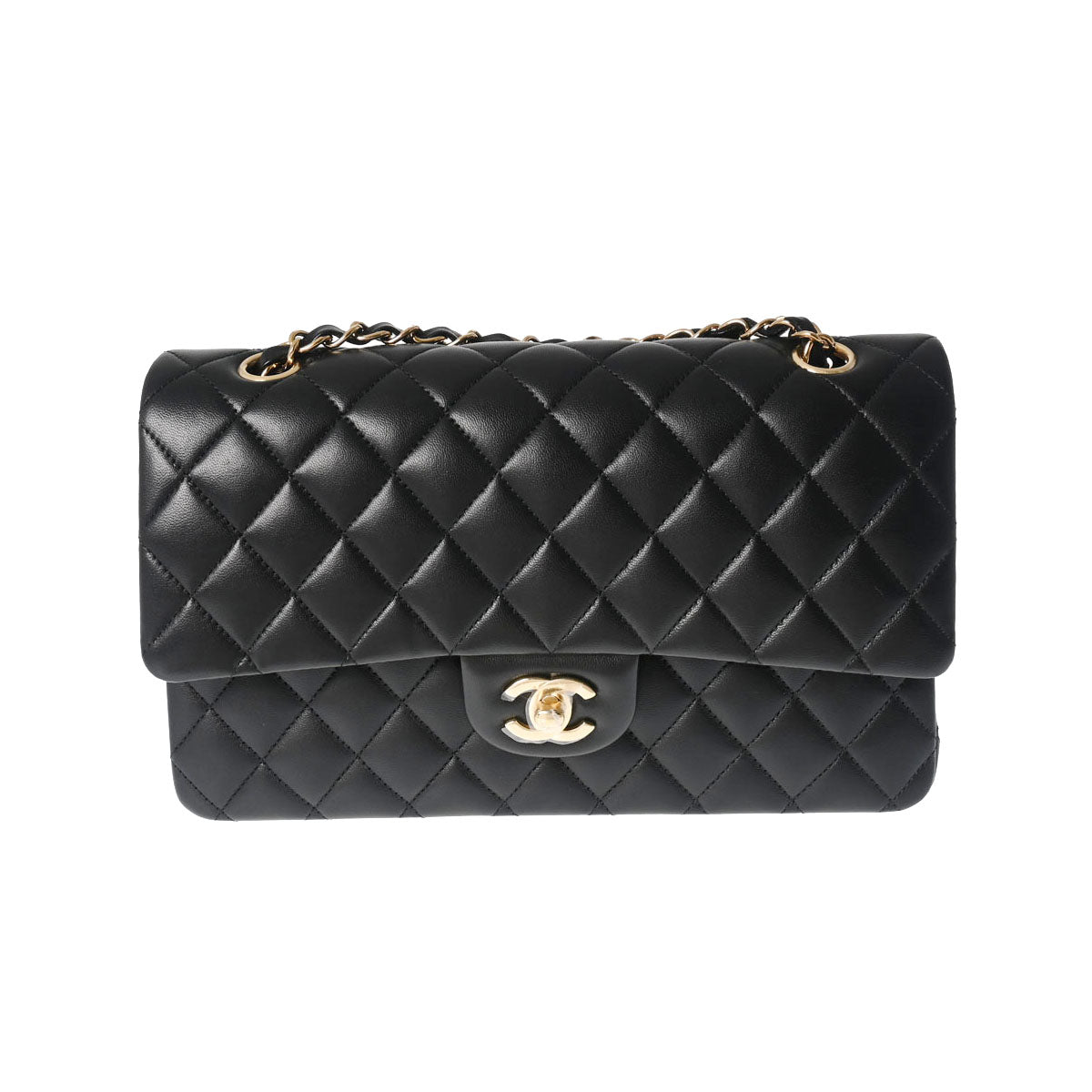 Chanel Chanel Mattress W Flap Chain Shelter 25cm Black Gold Tools A01112 Lady Ramskin Shelter Bag Un d