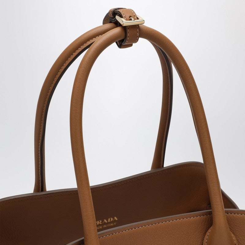Prada Medium Caramel Leather Shopping Bag Women