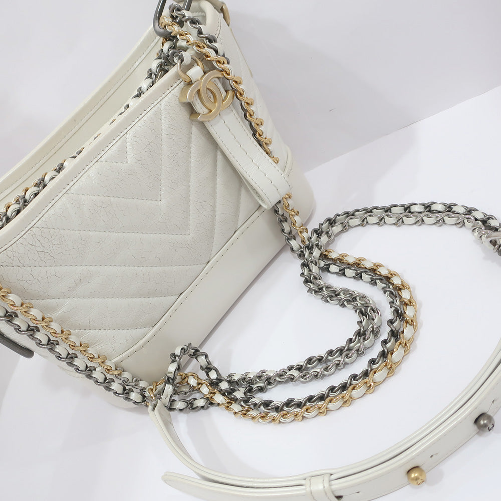 CHANEL Chain Shoulder Bag Gabriel Du Chanel Small Hobo A91810 S Light Gr GD/SV Coco Female 28th/8-digit Bag