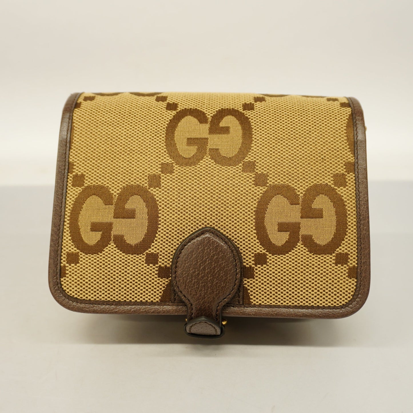 GUCCI Sherry Line Jumbo GG 699438 Women's Canvas Shoulder Bag Beige