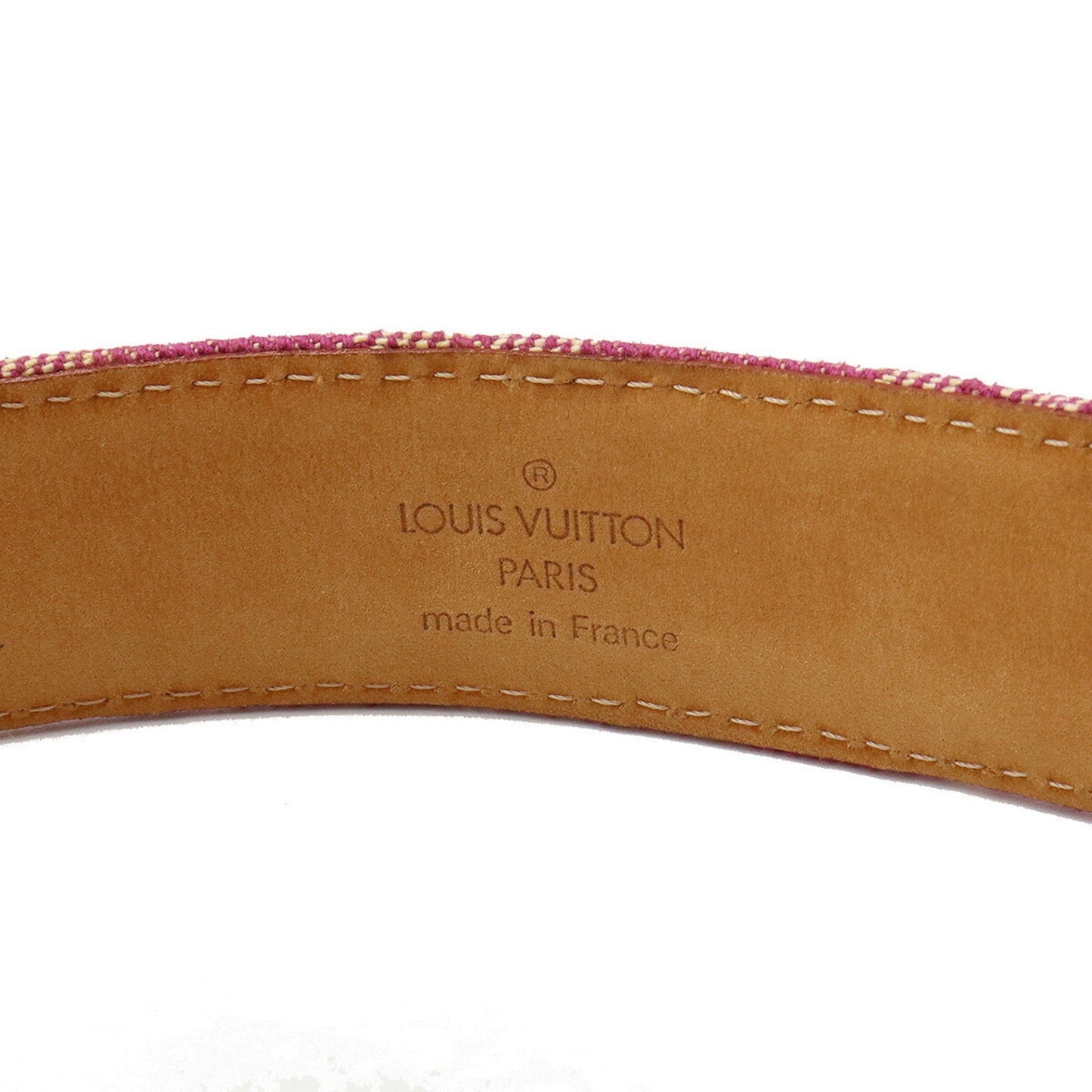 LOUIS VUITTON Monogram Sun Tulle Belt Leather Fuchsia Pink #90 90/36 M6925U