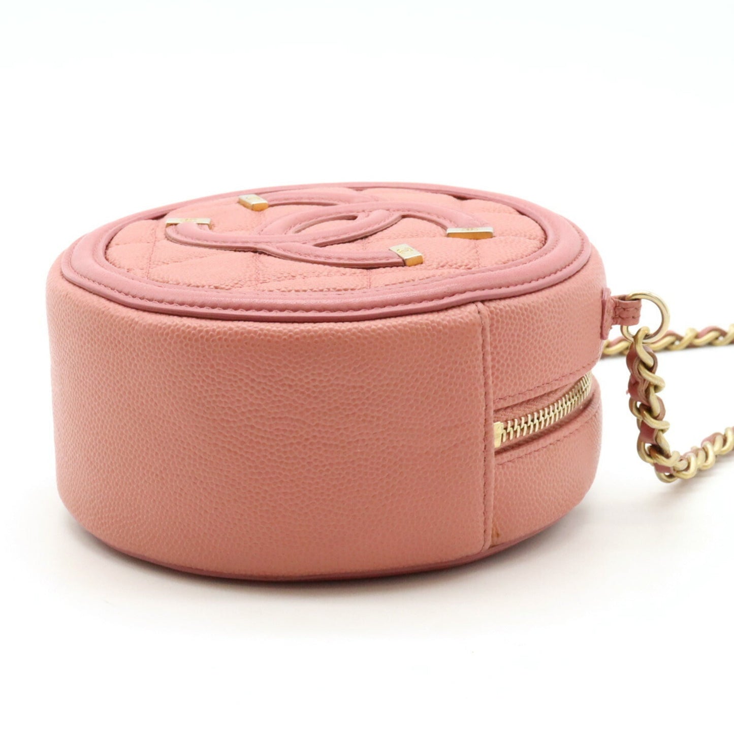 Chanel Caviar Leather Pink Shoulder Bag 2