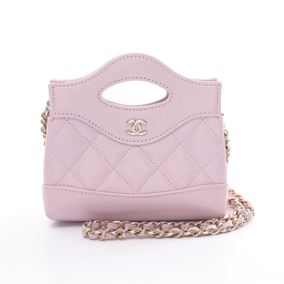 CHANEL Chanel 31 Nano Shoulder Bag Leather Women's Purple