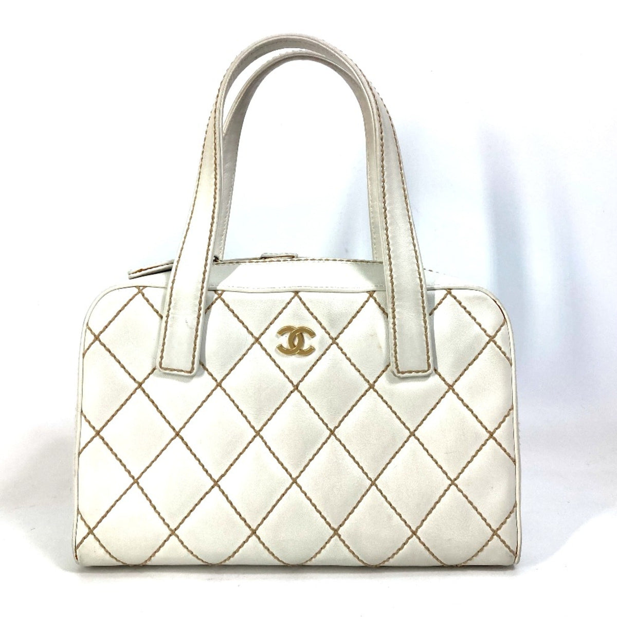 Chanel CC Mark bag Mini Duffle Bag Shoulder Bag Hand Bag White