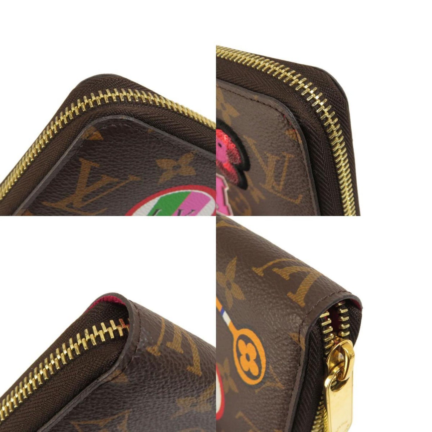 LOUIS VUITTON M63392 Zippy Patches Stories Long Wallet Monogram Canvas Women's