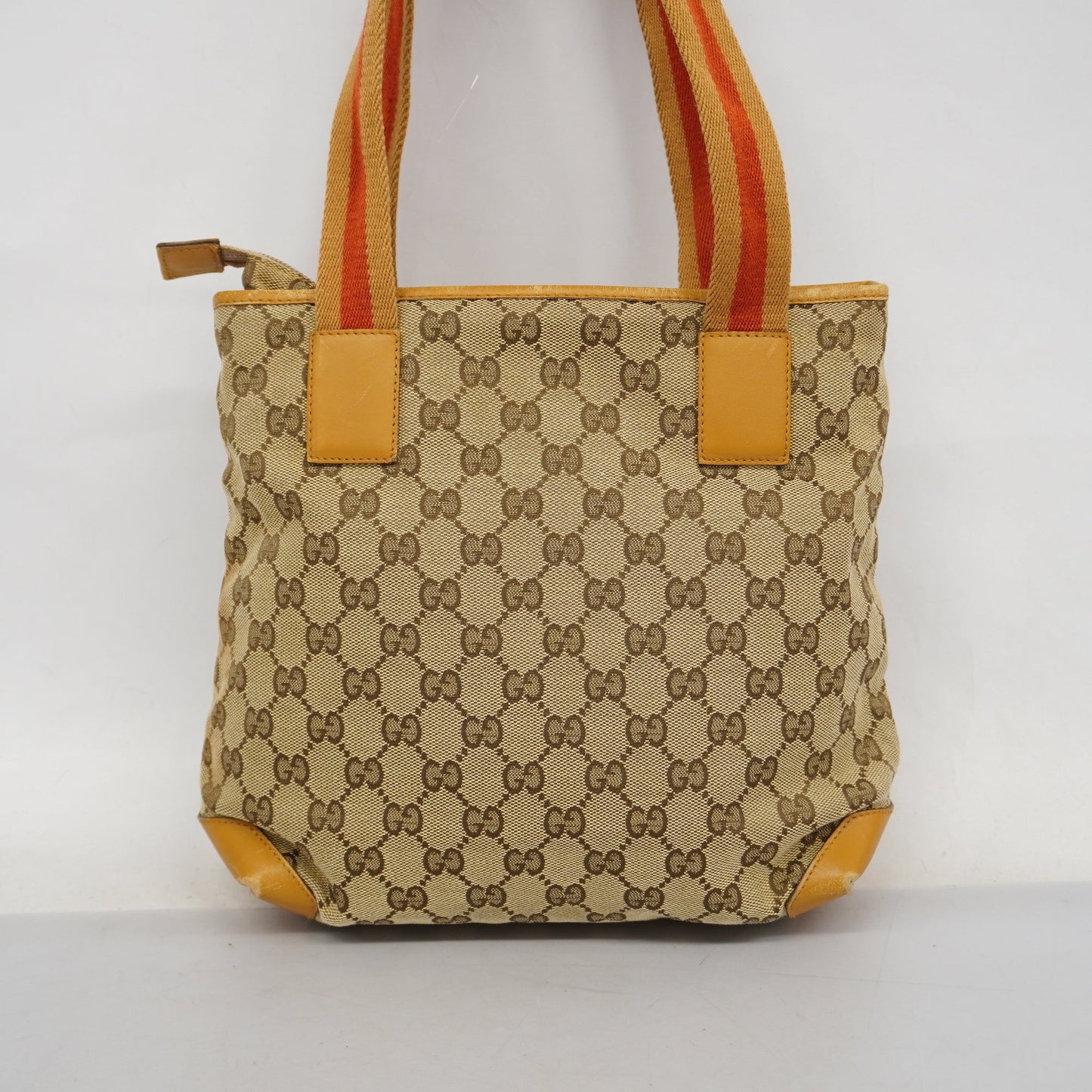 GUCCI GG Canvas 019 0402 Women's Leather Tote Bag Beige