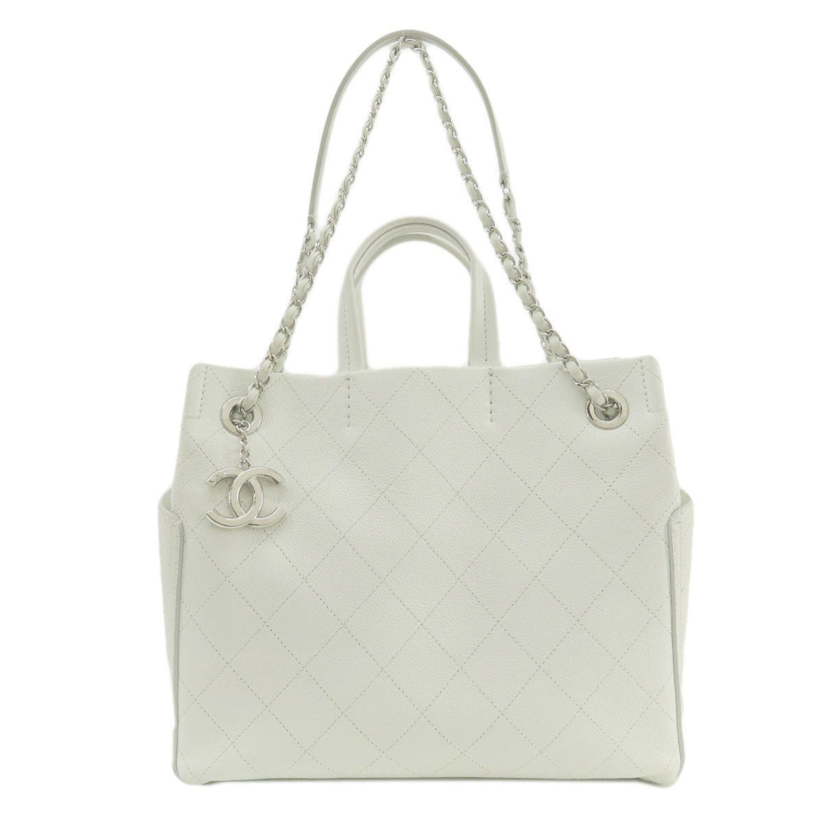 Chanel Chain Shoulder Coco Mark Tote Bag Caviar Skin Women's