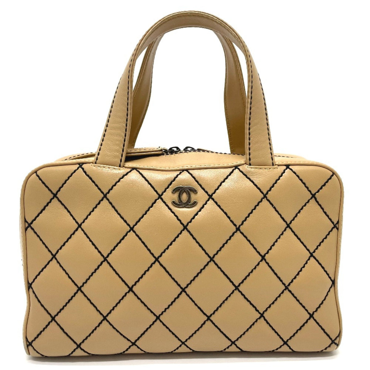 Chanel CC Mark Bag Tote Bag Hand Bag Beige