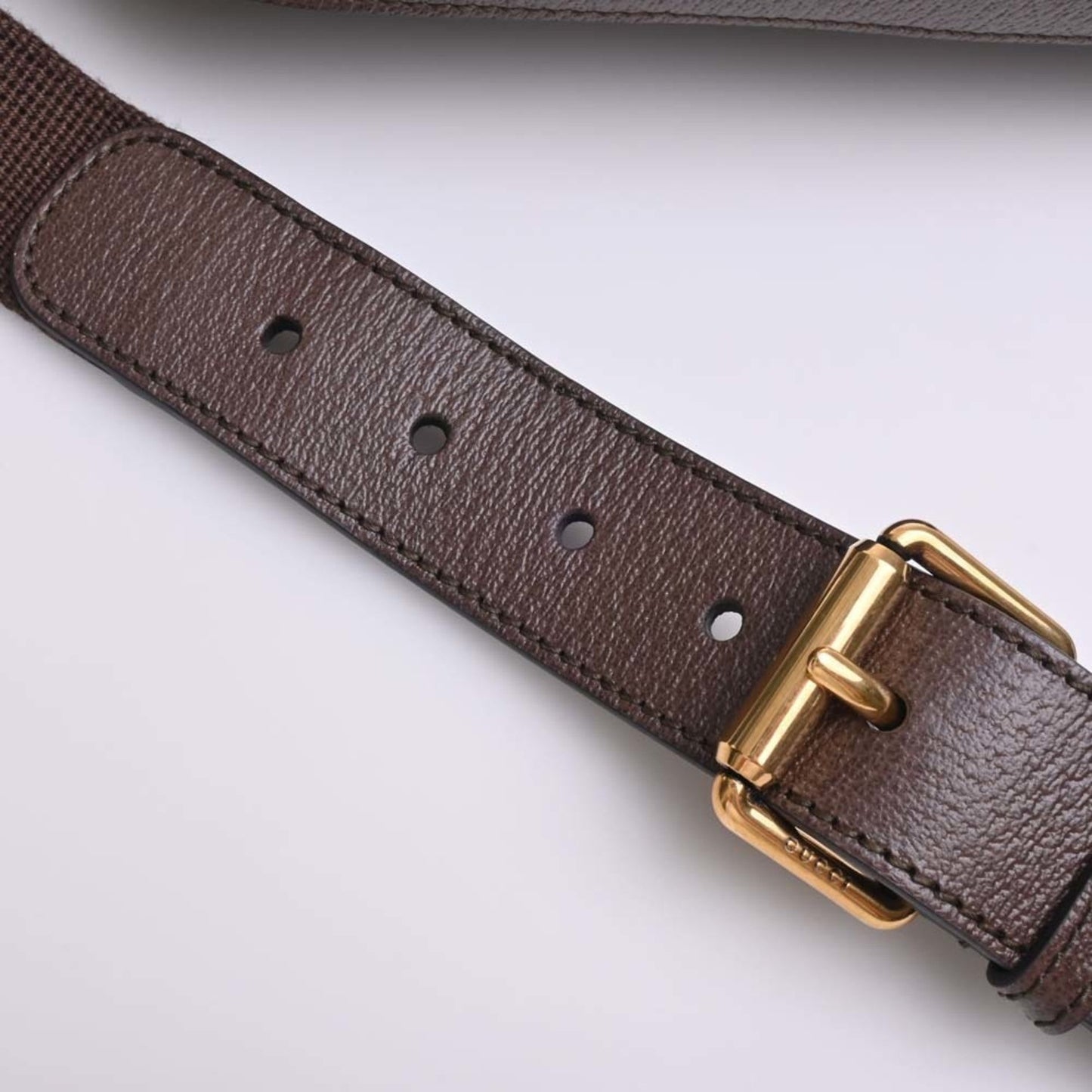 GUCCI Leather Waist Bag Belt 100th Anniversary 602695 Brown Women's