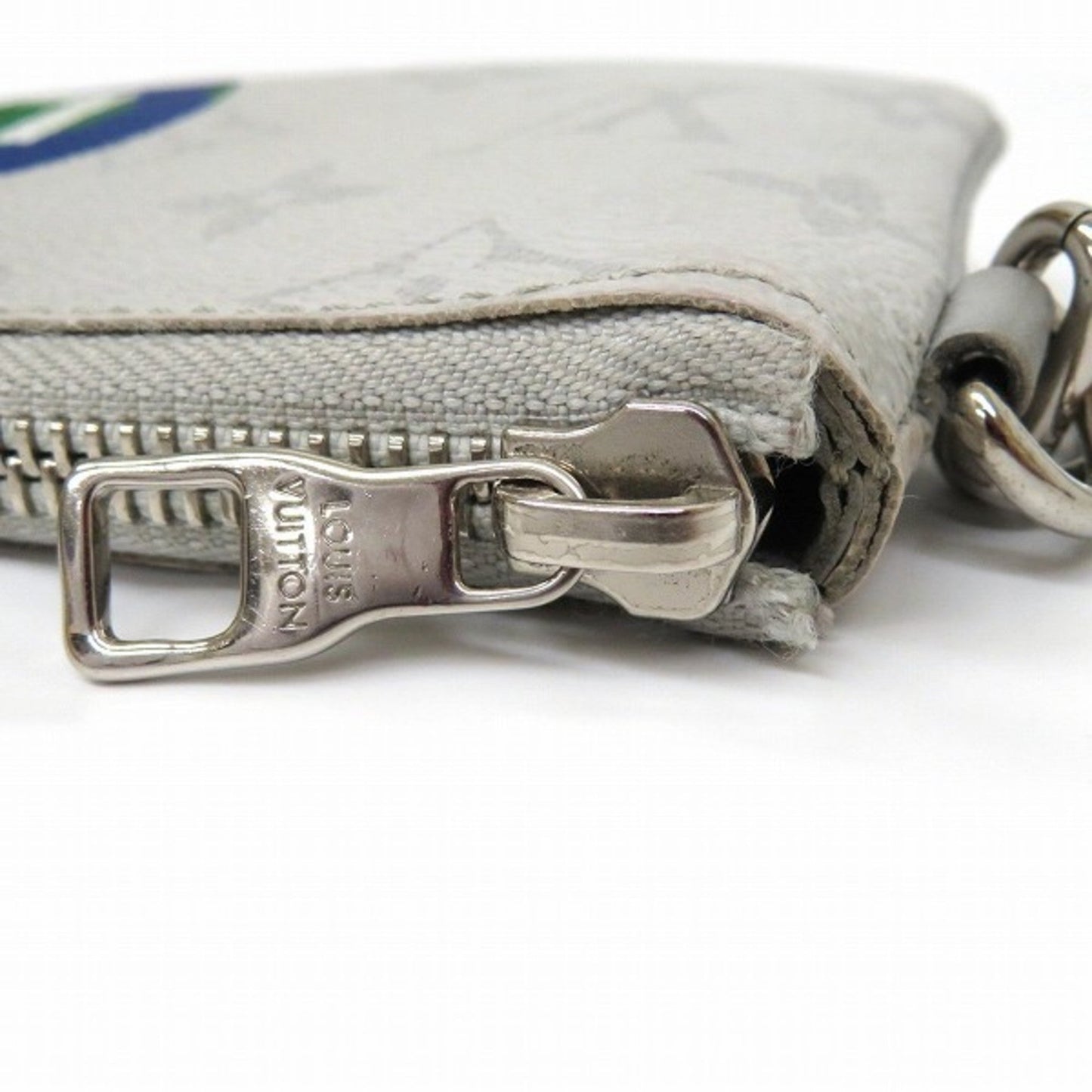 LOUIS VUITTON Monogram Zipped Pouch PM M67809 White Logo Brand Accessory Key Case Coin Unisex