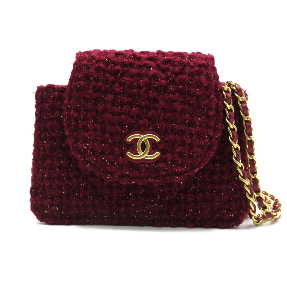 CHANEL Chain pochette Red Lambskin (sheep leather)
