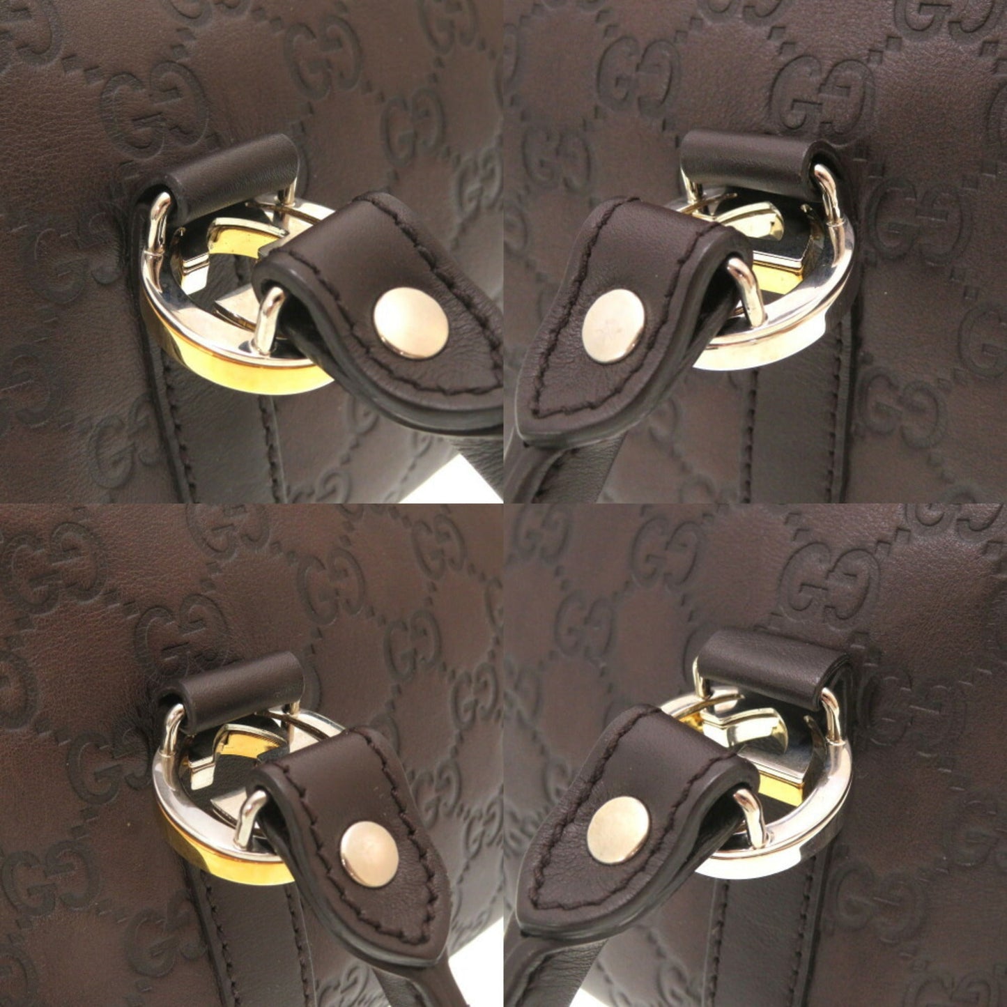 GUCCIsima Leather Brown GG 232958 Boston Bag 0141