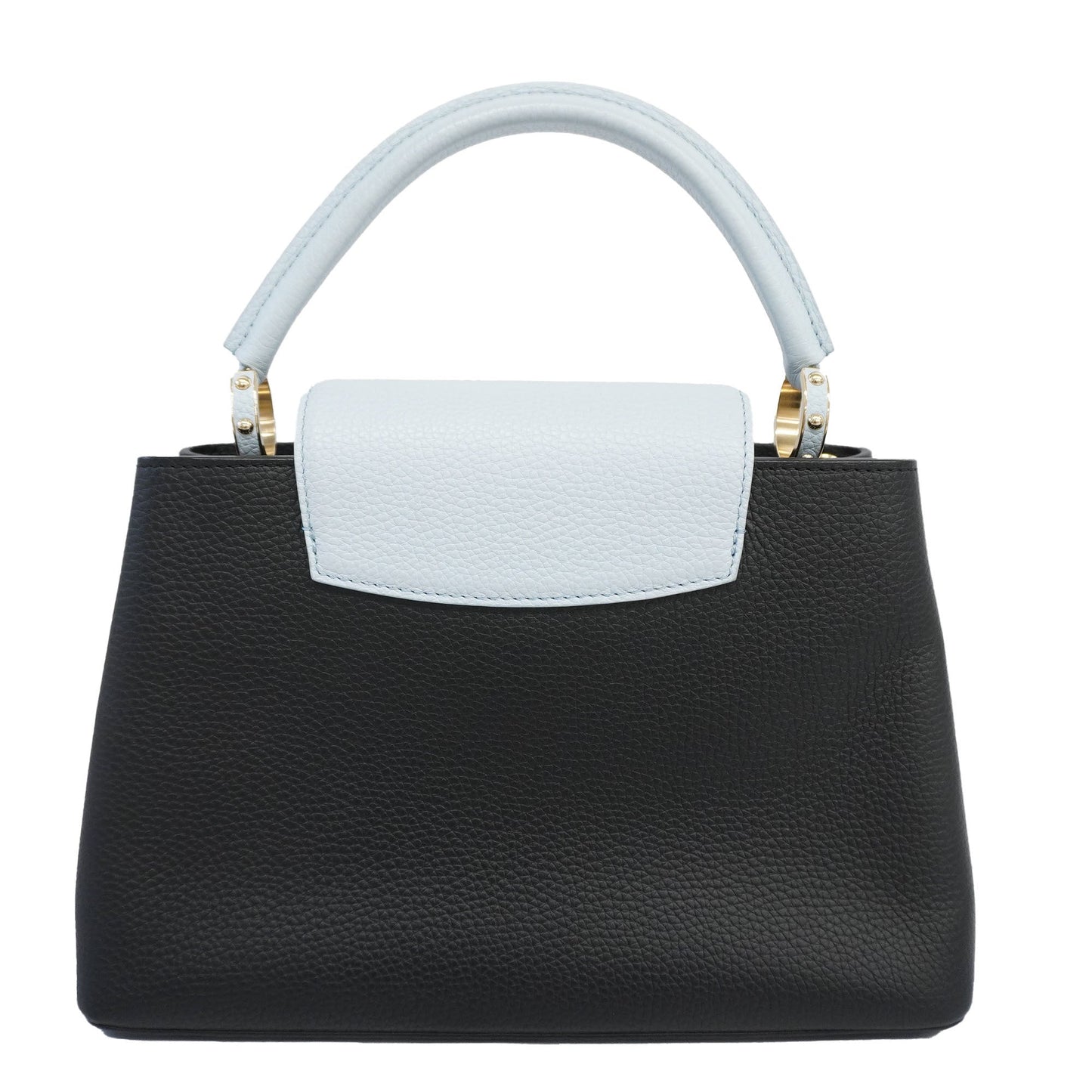 LOUIS VUITTONAuth Taurillon 2way Bag Capucine MM M57523 Black,Light Blue
