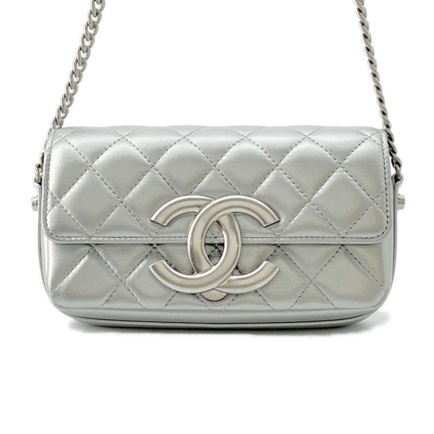 Chanel Chain Shoulder Bag Matelasse Coco Mark Pochette Lambskin AP3207 CHANEL