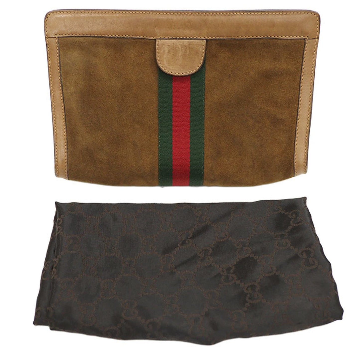 GUCCI Vintage Clutch Bag Sherry Line Perfume Suede Second Women's