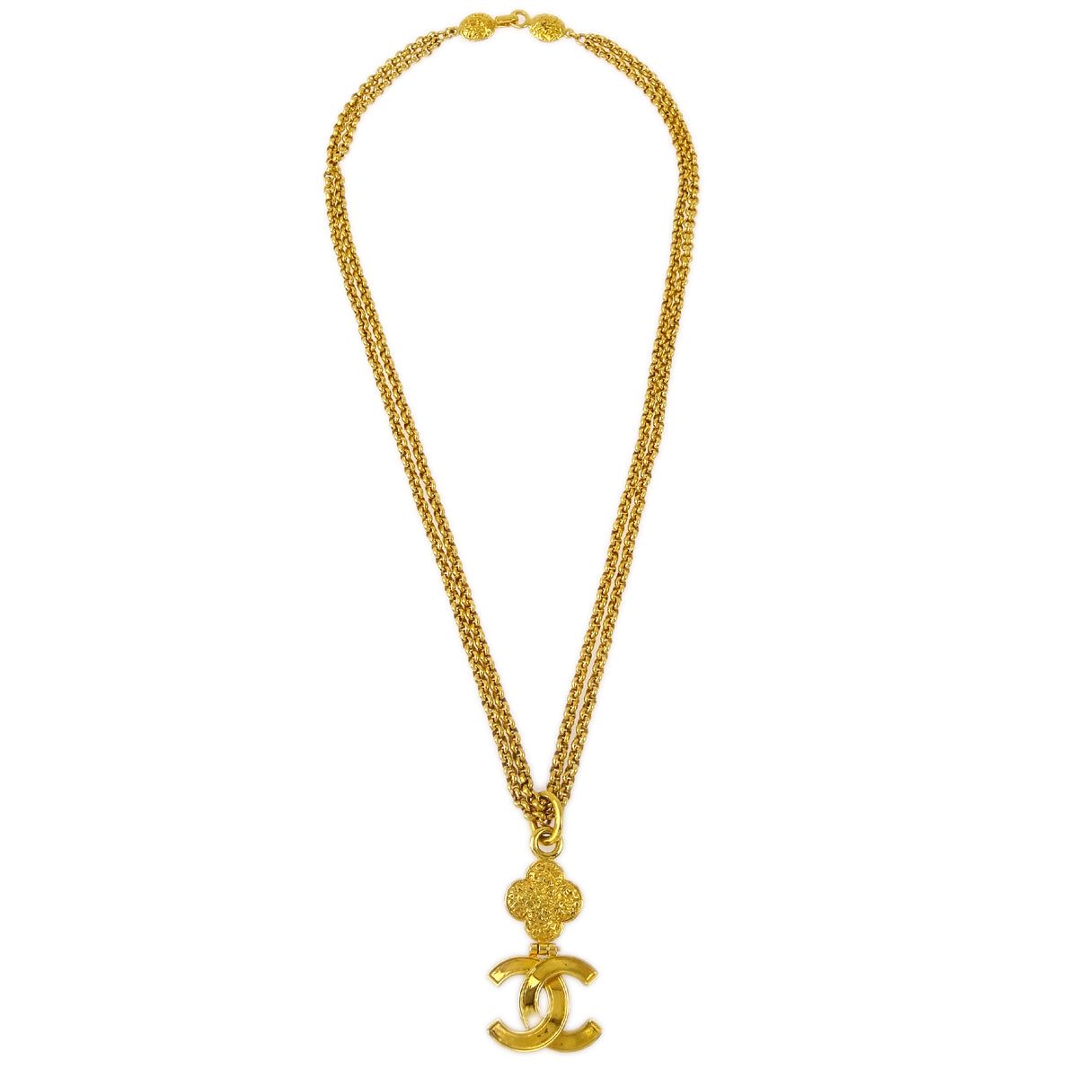 Chanel CC Gold Chain Pendant Necklace 95A