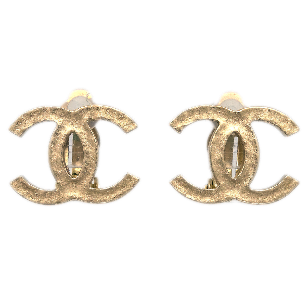 Chanel CC Earrings Clip-On Gold 07A
