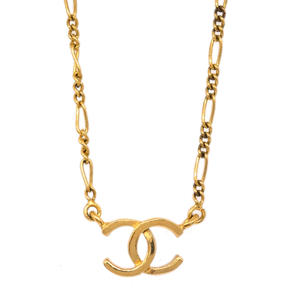 Chanel CC Chain Pendant Necklace Gold 1982