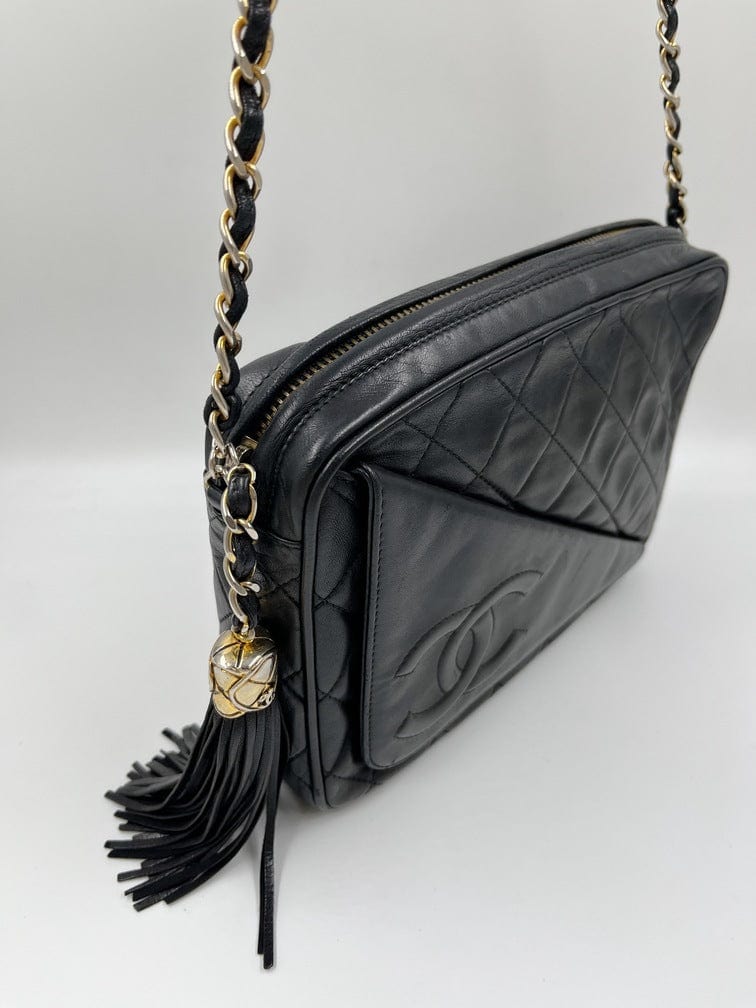 Chanel Camera Bag Lambskin Black Crossbody Bag 4