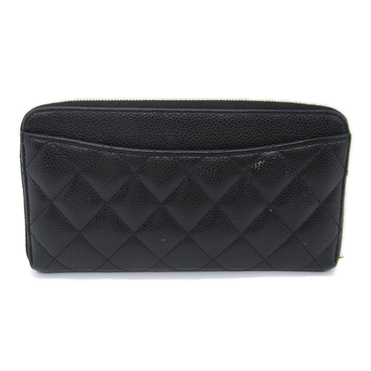 Chanel Chantal Matrasse Round Long Wallet Round Long Wallet Caviar S Black Ladies
