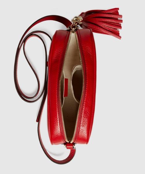 Gucci Soho Small Leather Disco Bag Red
