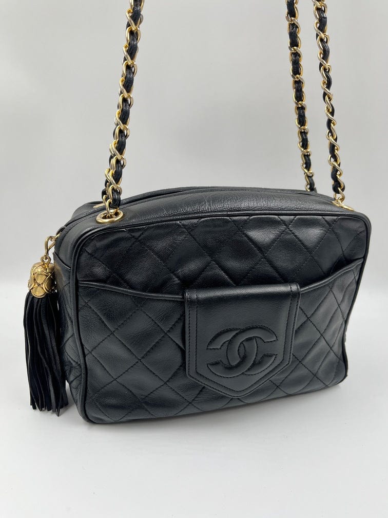 Chanel Camera Bag Lambskin Black Crossbody Bag 3