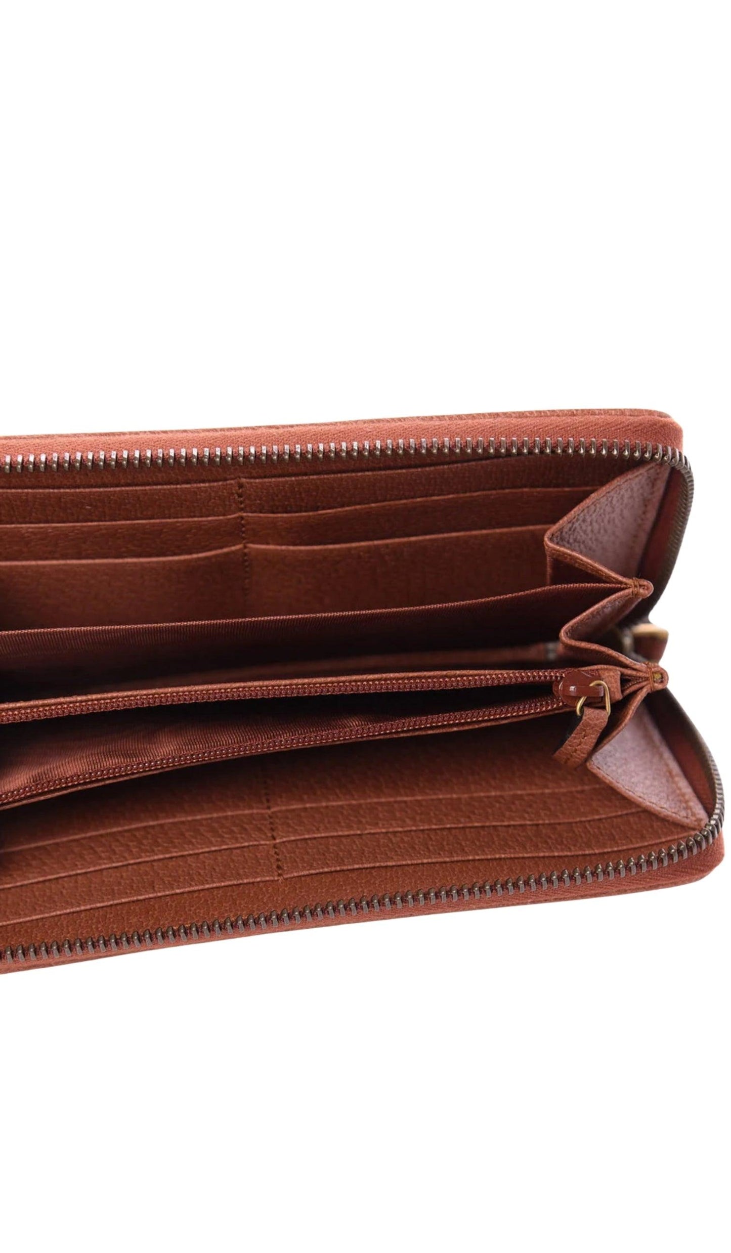 GG Supreme Monogram Embroidered Floral Zip Around Wallet