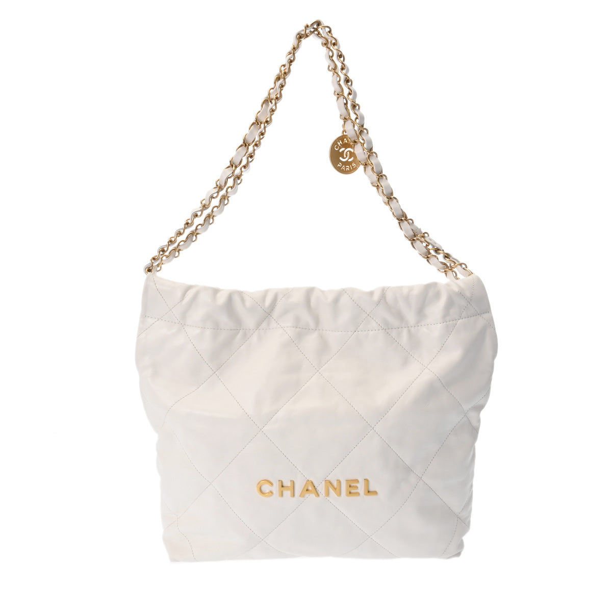 Chanel Chanel Chanel 22 Small HandBag White Gold AS3260 Shineykerf HandBags A-Rank Middle-Range Silver Silver Silver Silver Silver Gold