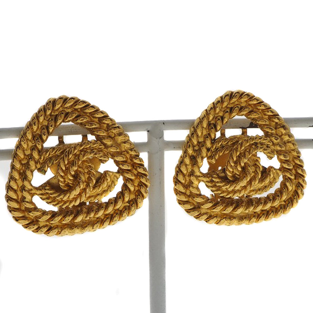 Chanel Chanel Coco Earring Triangle G French Made 1993 Gold 28 12.5g COCO Mark