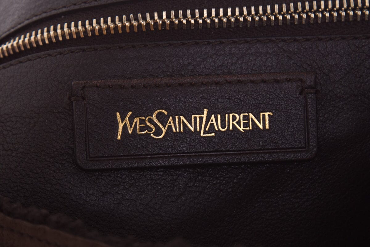 YSL Vintage Brown Shearling Handbag