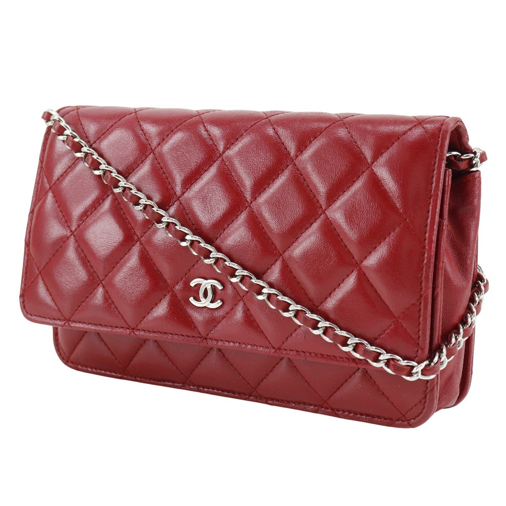 CHANEL Chain Wallet Matrasse A33814 2014 Italian Made Snap Button