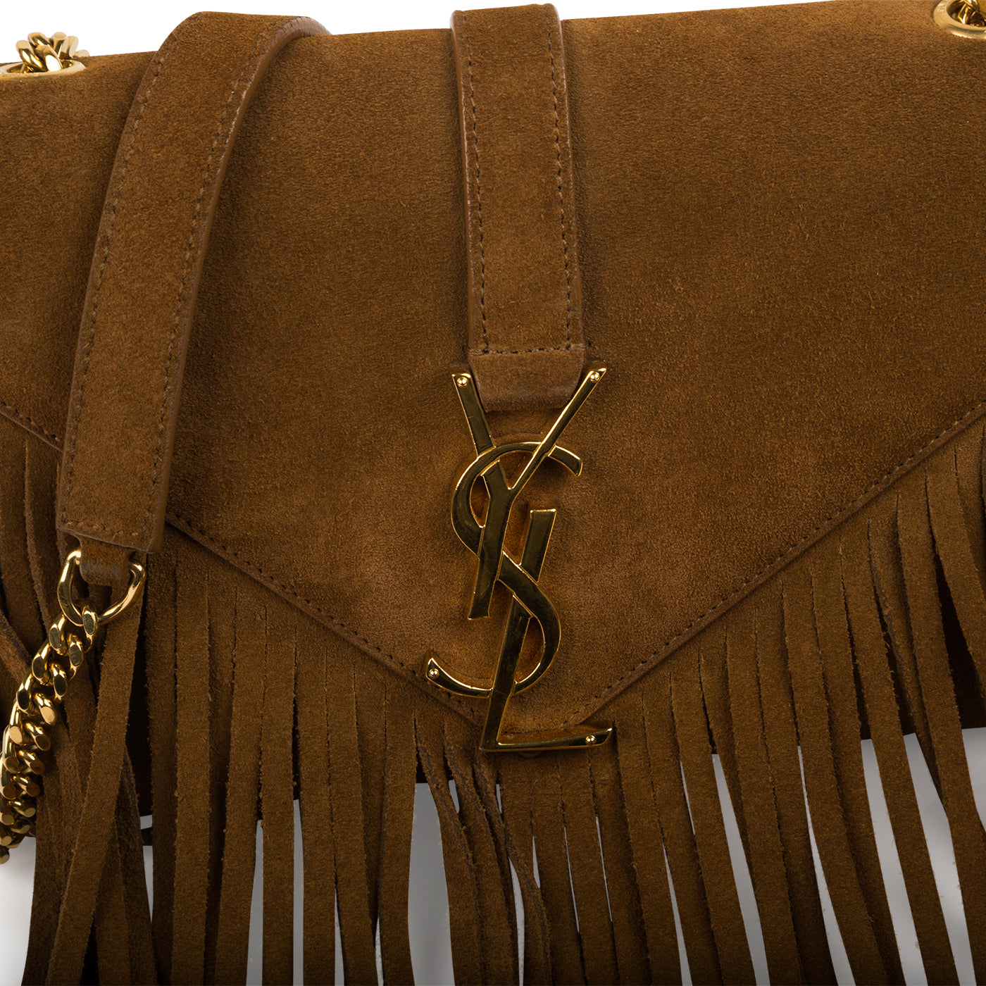Saint Laurent Suede Fringe Tassel Bag