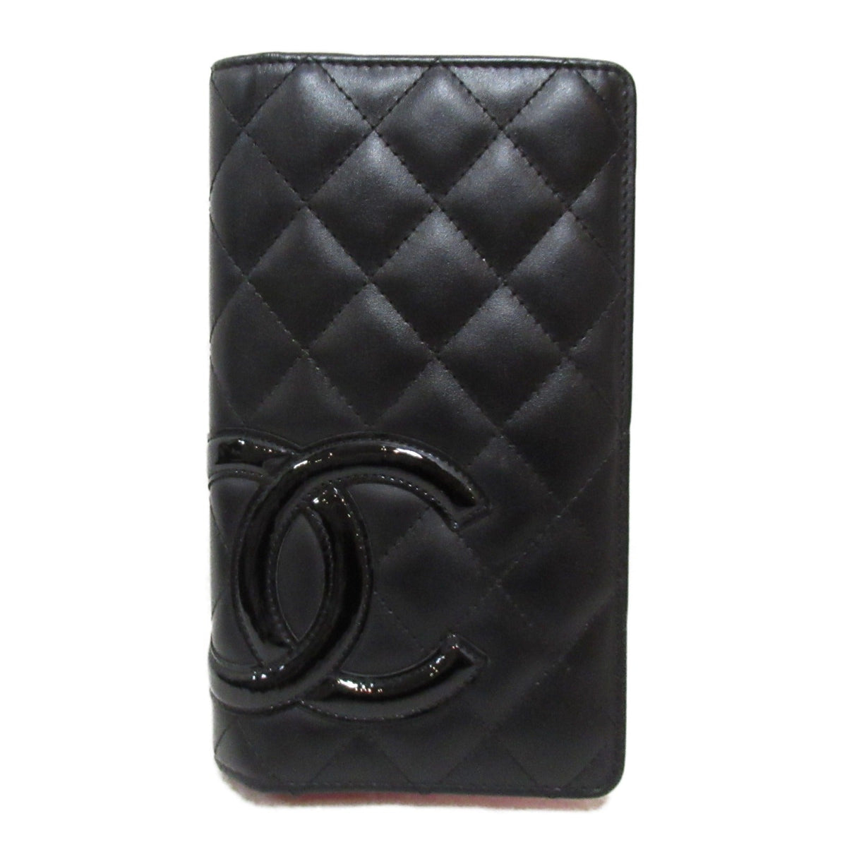 Chanel Champion Line Zip Long Wallet Two Fold Wallet Wallet Leather Black