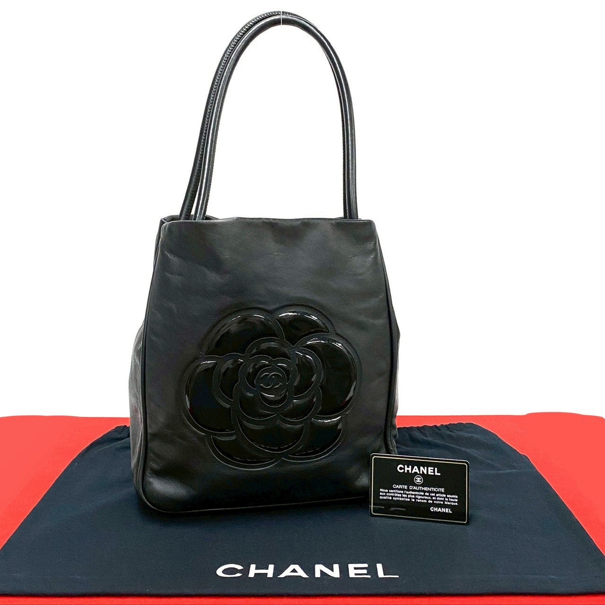 Chanel Camellia Leather Tote Bag