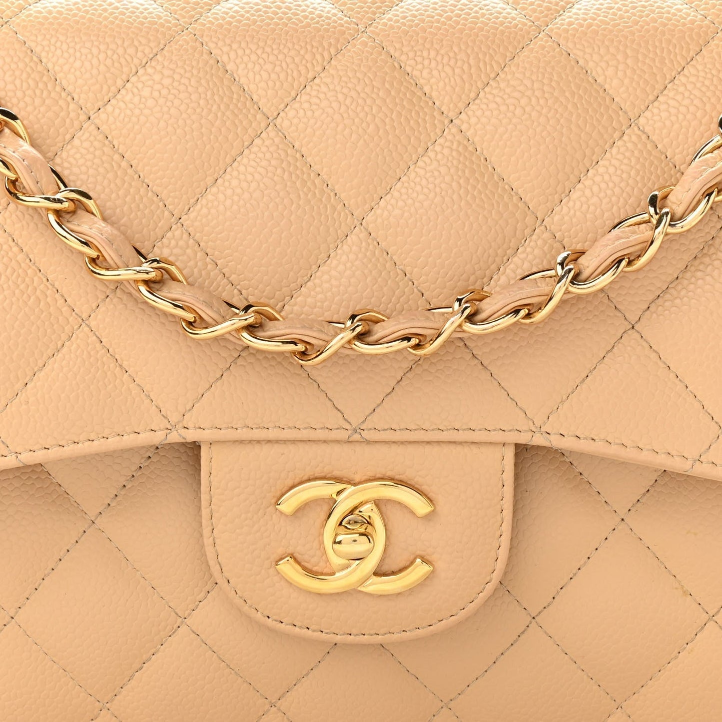 Chanel Flap Caviar Leather Gold Shoulder Bag 4