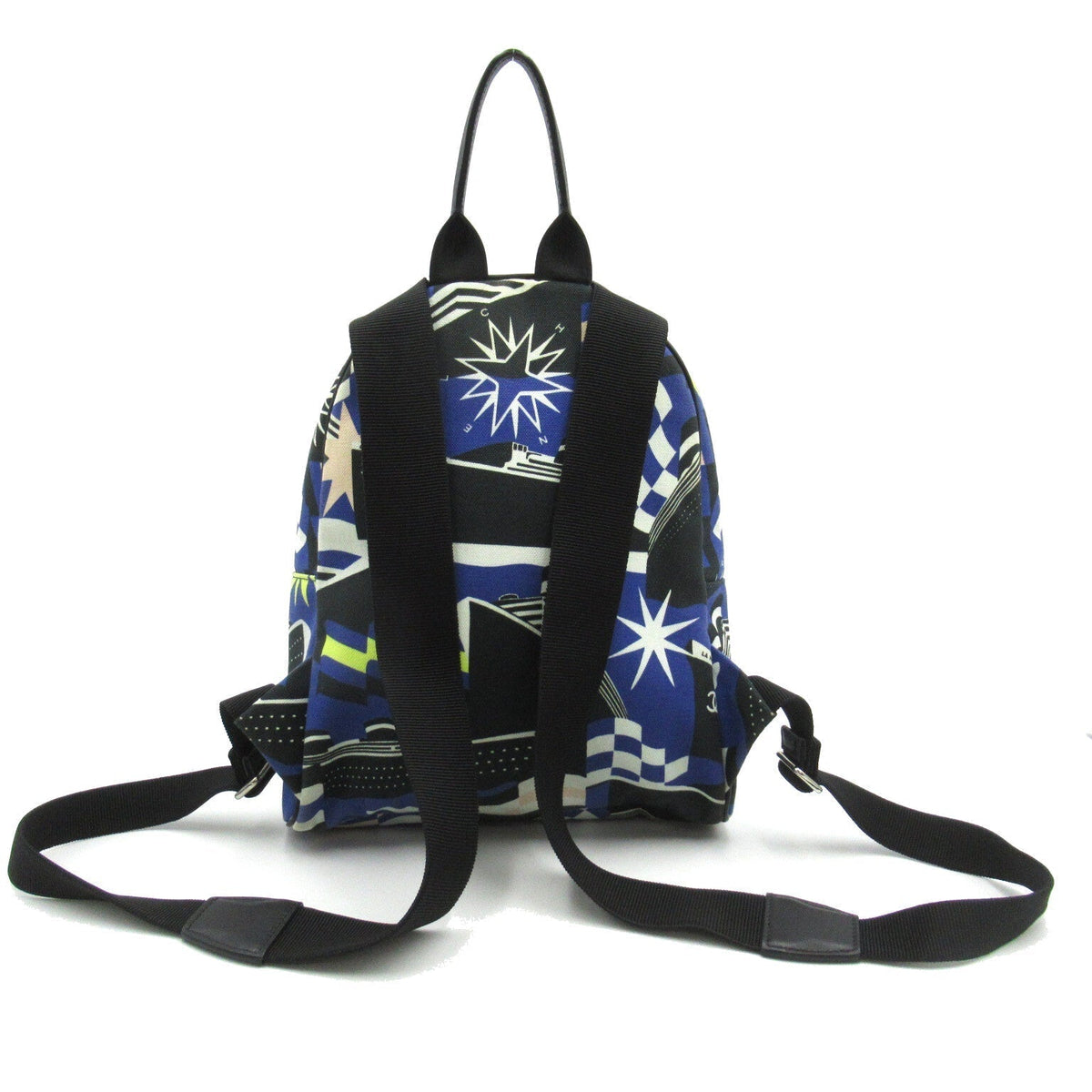 CHANEL CHANEL Cruise Line Rucksack Rucksack Backpack Bag Canvas Blue / Black Rucksack BRANDOFF