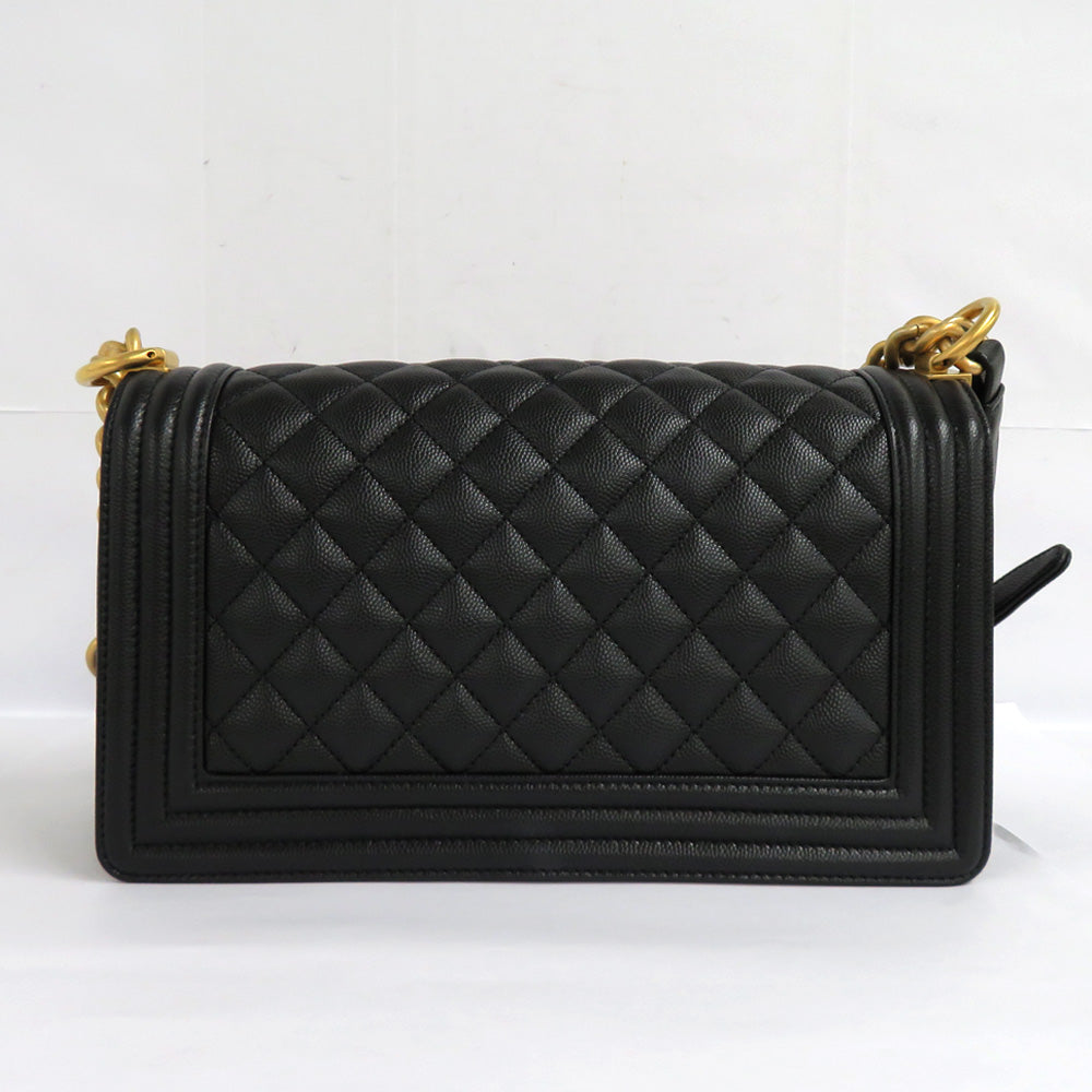 CHANEL CHANEL BOY CHANEL 25 Handbag A67086 Matrasse Chain Shoulder Bag Black G Caviar S