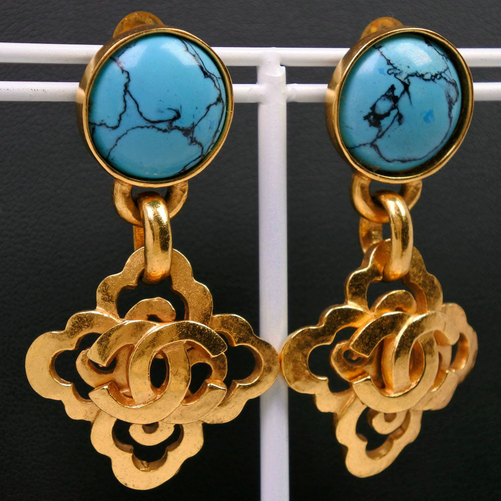 Chanel Chanel Earring Coco G Color Stone 97P 21.9g Earring