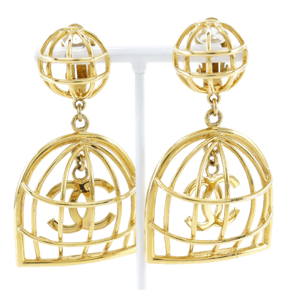 Chanel Chanel Bird C Earring G French made 1993 93P 31.9g Bird cage