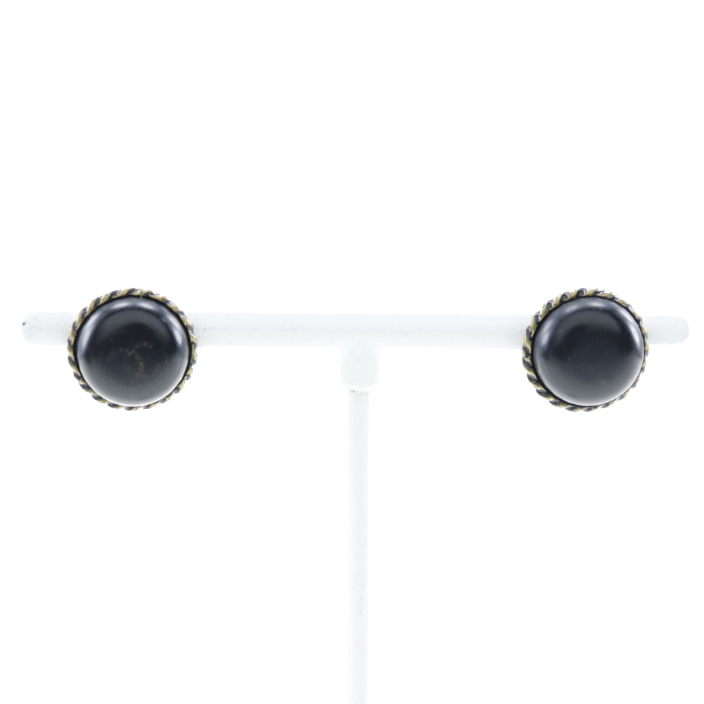 Chanel Chanel Coco Earrings Metal 2000 Black 00A 2.6g COCO Mark
