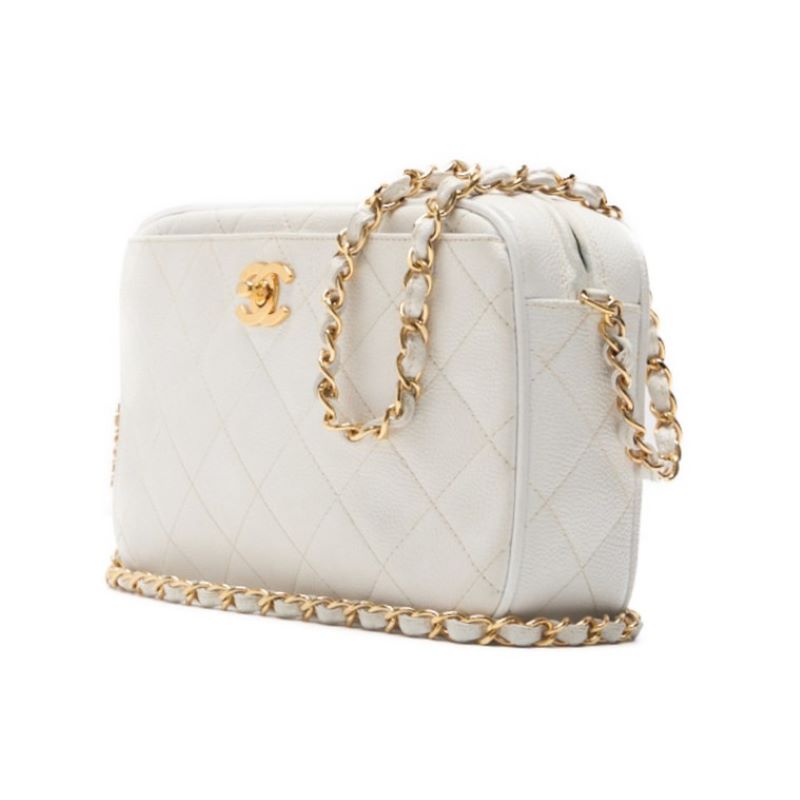 CHANEL CHANEL Matrasse Turn-Lock Chain Sder Caviar S White Shell Bag Mini Shoulder Bag Bag Hybrid ? Ship? Honeymoon Online