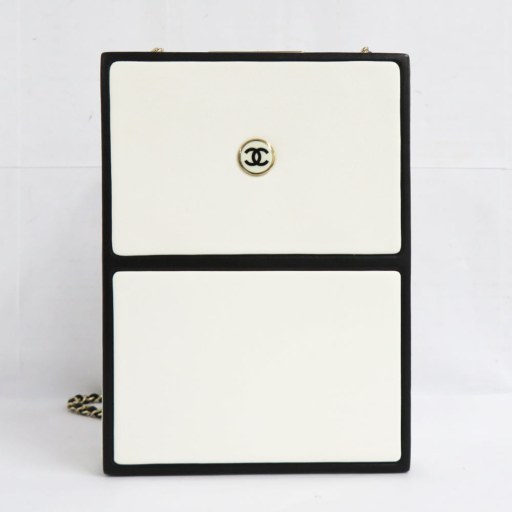 Chanel Chain Shoulder Bag .5 Box White Black G GD Gold Tools 31st White Black Perfume Box Mini-Bags