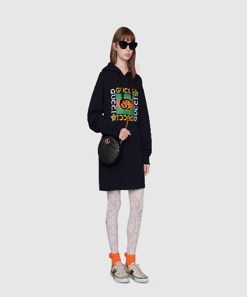 Gucci GG Marmont Mini Round Shoulder Bag Black