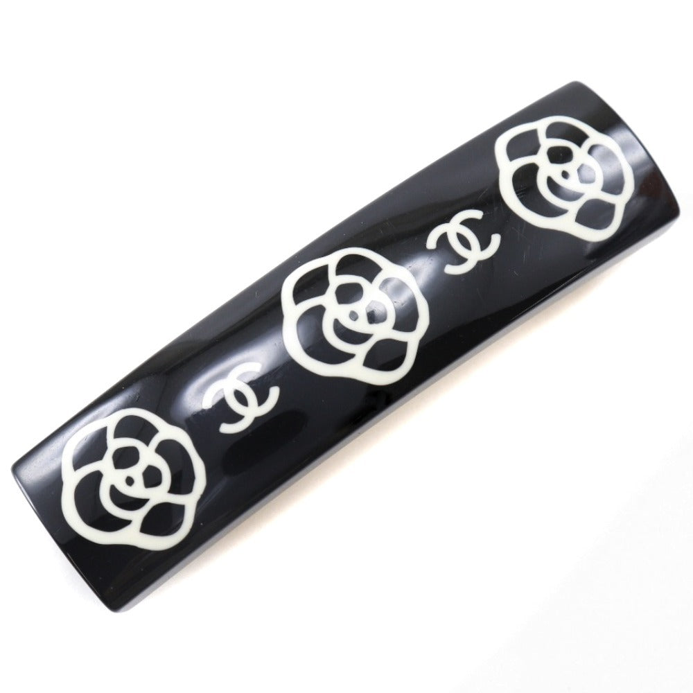 Chanel Chanel Coco Barretta Camellia French Made 2003 Black 03P COCO Mark