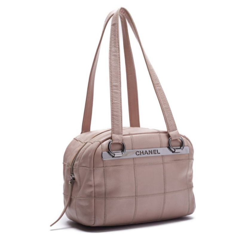 CHANEL Chocolate Bar Mini Boston Bag Handbag Caviar S Pink Beige (Silver G ) Handbag Ladies Handbag Ladies Online